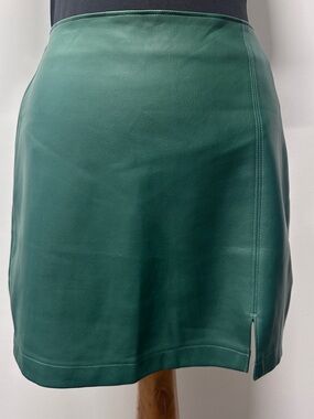 Hollister Ultra High-Rise Green Faux Leather Mini Skirt Size S